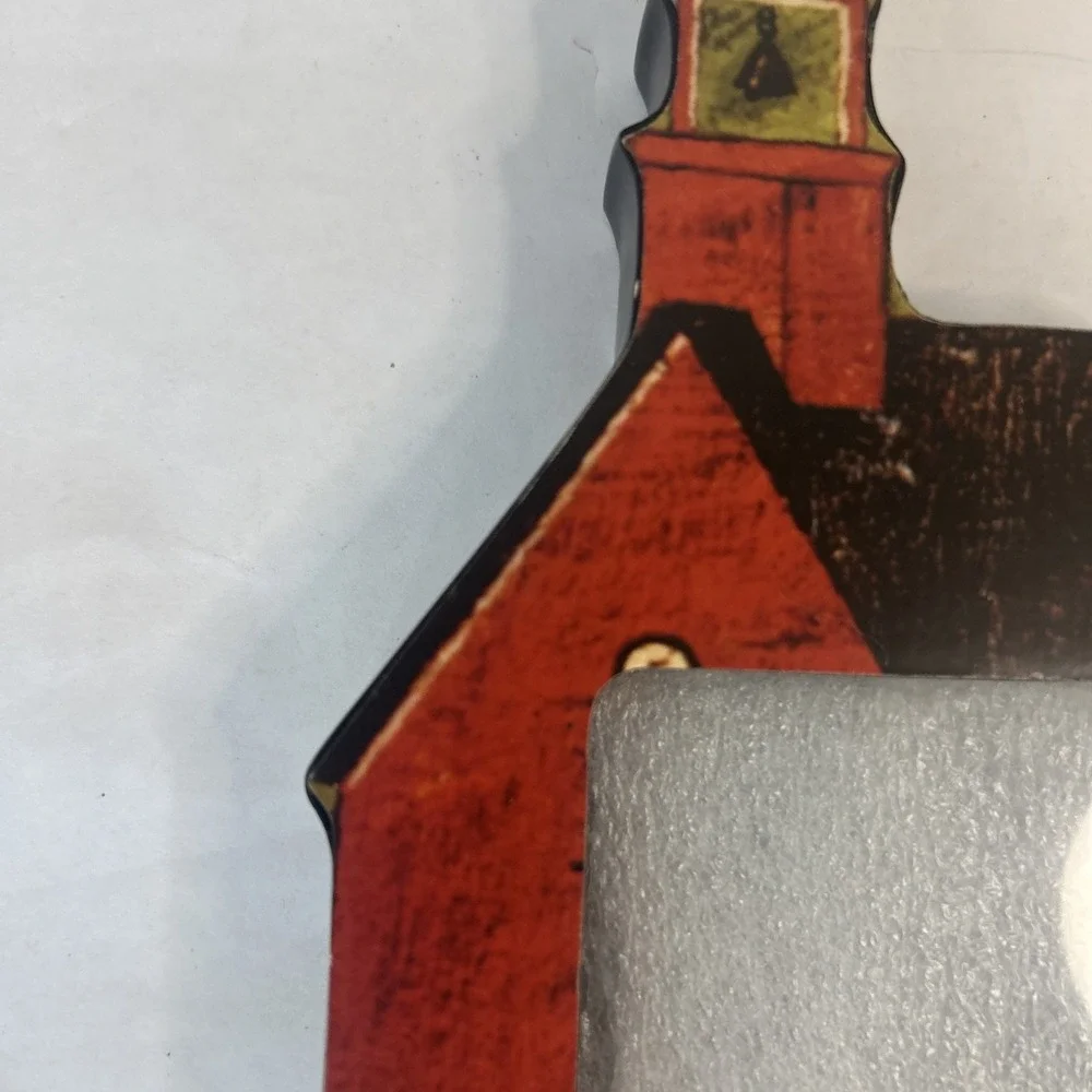Warren Kimble Baker SchoolHouse Photo Frame Fetco folk Primitive Country